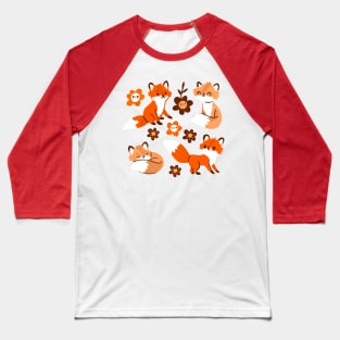 Foxes and flowers Baseball T-Shirt